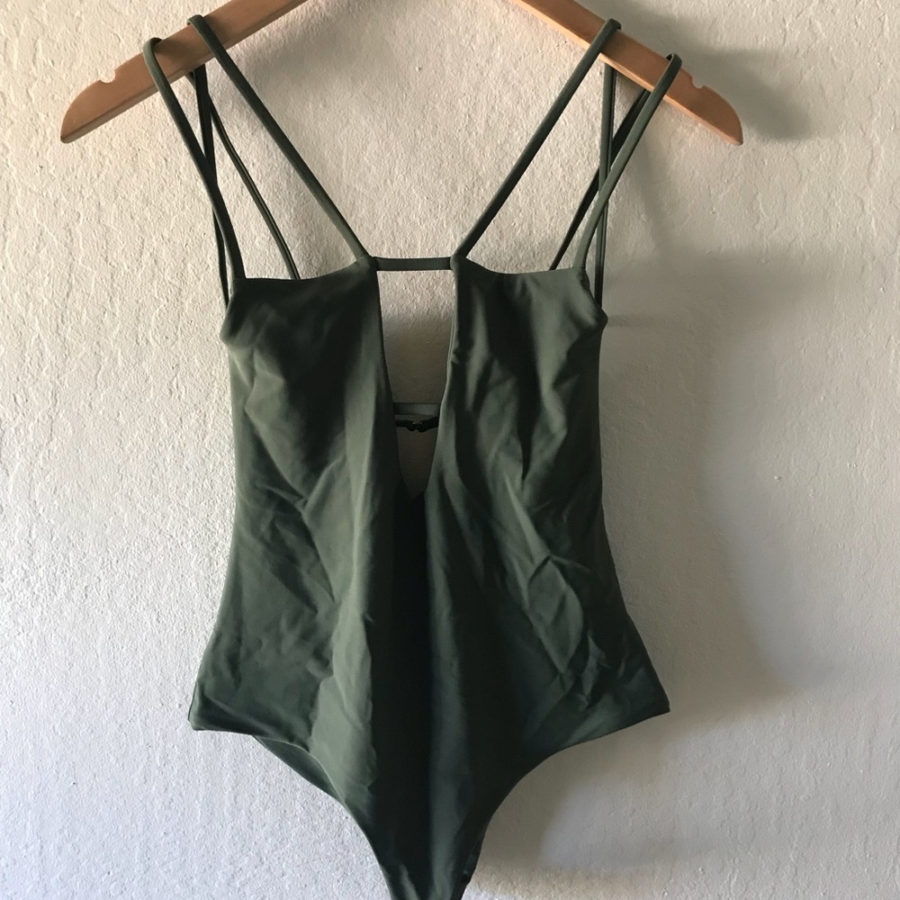 Anthropologie Olive Strappy One Piece